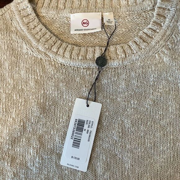 NWT Men’s AG Adriano Goldschmied long sleeve crew neck cotton sweater M and XXL - Picture 7 of 8